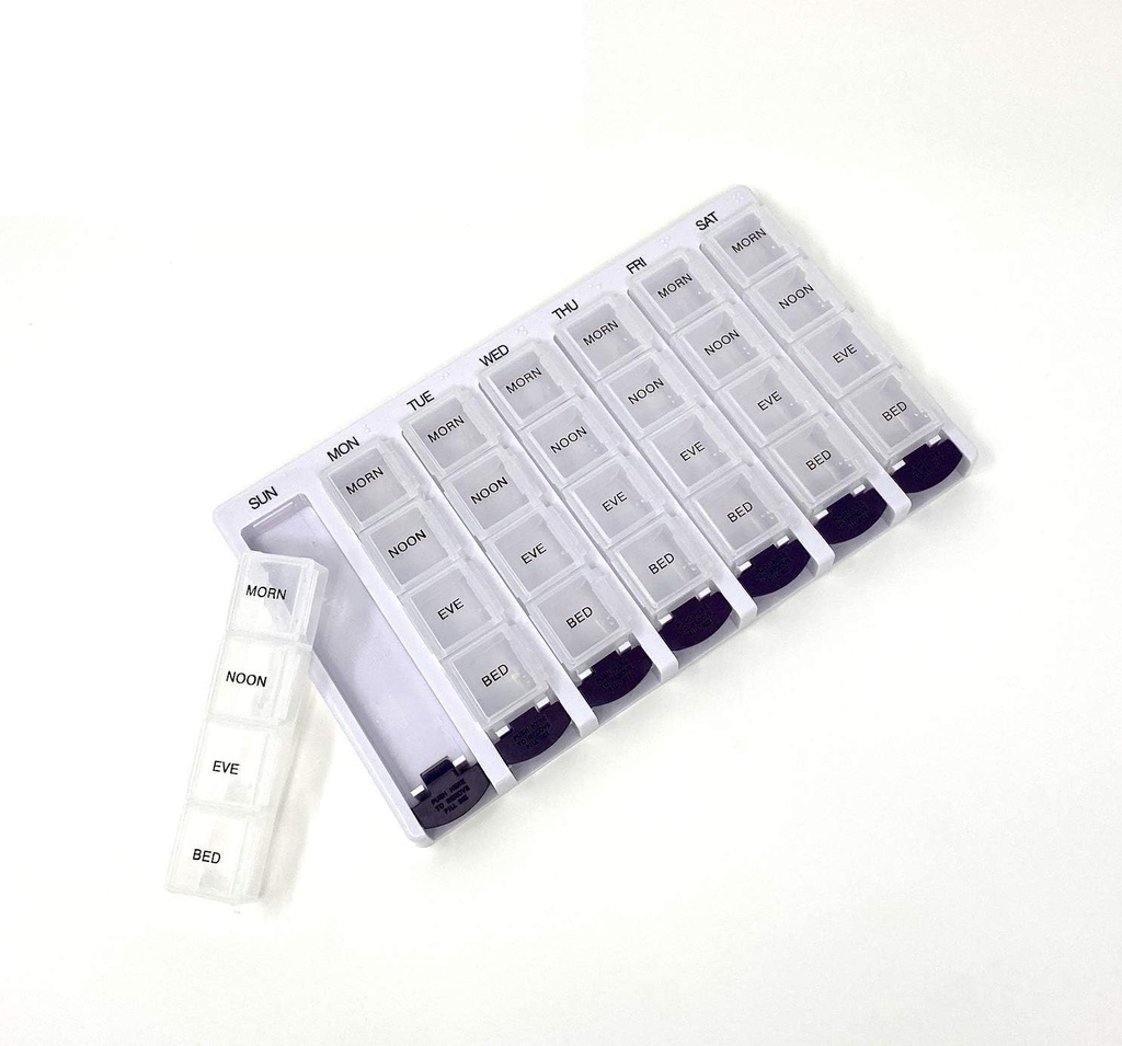 P&P MEDICAL SURGICAL(7日間/ 4時間-A-Day)によるP&P MEDICAL SURGICAL(ポータブルトラベルプレクテーション&メディテーションピルケースオーガナイザー、リムーバブルコンパートメントとモイストラプルーフデザイン