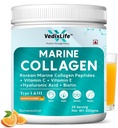 Marine Collagen Powder with Hyaluronic Acid, Vitamin C & E, Biotin | Supports Healthy Skin, Hair, Nails, Bone & Joint | Orange Flavour | count,25 servings (Pack Of 1)