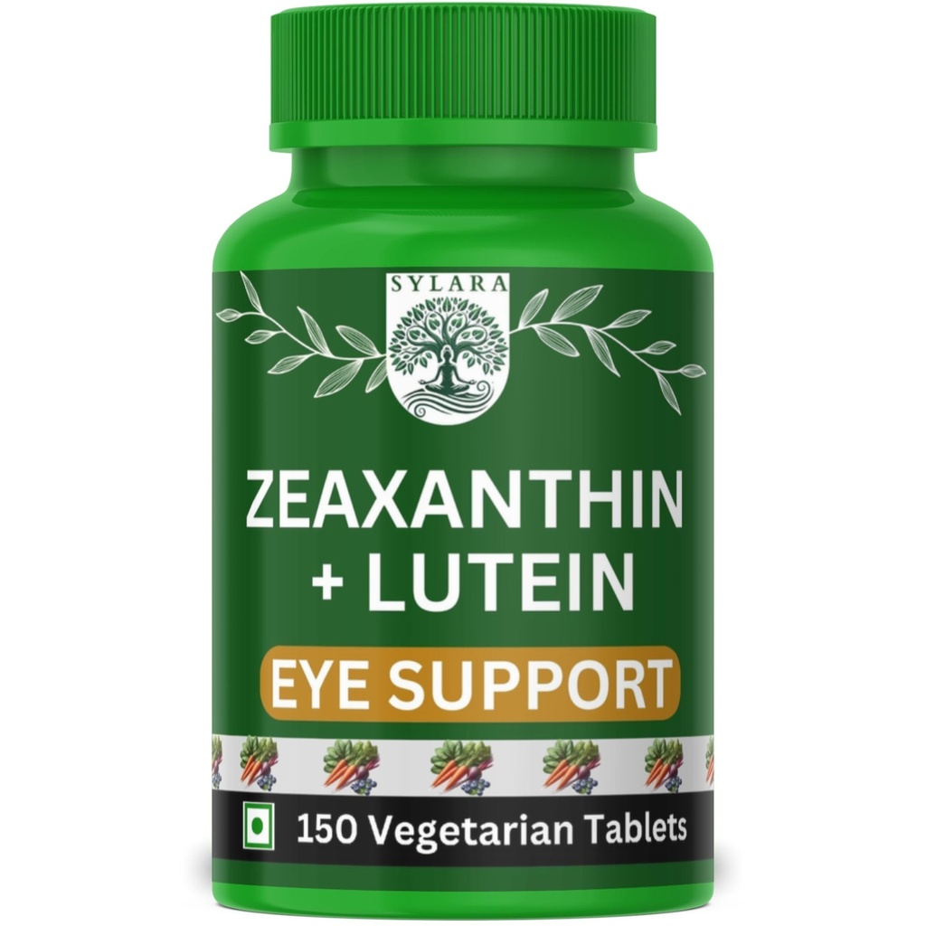 SYLARA Eye Support – Lutein and Zeaxanthin (100 mg) - 150 Tablets/Capsules Supplement with Astaxanthin, Vitamin A, Vitamin C, Vitamin E, Bilberry, Beetroot and Carrot Extracts
