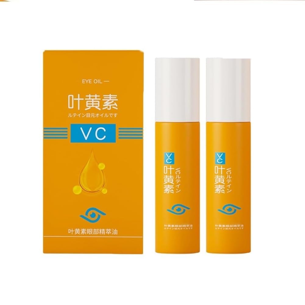 VC Eye Oil Roll-On | Vitamin C & Lutein Infused Under Eye Serum | Refreshing Roller for Dark Circles, Puffiness & Tired Eyes | Lightweight Hydration & Brightening Care (2, 100 ml)