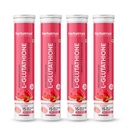 Herbal Max Glutathione Tablet | Effervescent 60 Tabs Pack of 4 | Glutathione Supplements with Vitamin C E, Biotin, Hyaluronic Acid | Skin Glow Hair Nail | Watermelon & Strawberry