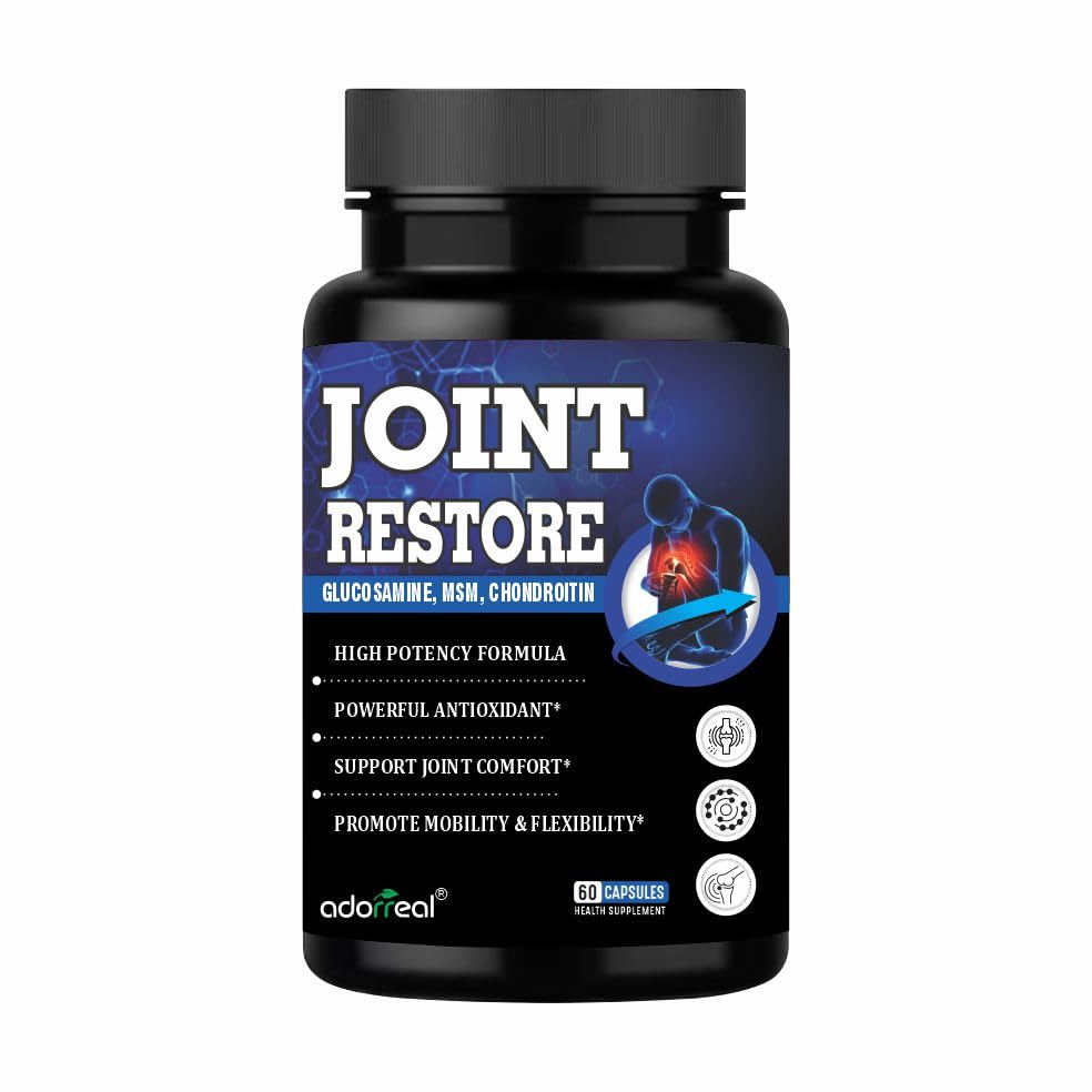 Joint Restore | Glucosamine, Chondroitin & MSM Capsules | Extra Strength Joint, Cartilage & Bone Support | Supports Mobility & Flexibility | 60 Capsules
