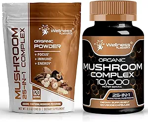 ウェルネスLABSRXのきのこの粉2000mg -きのこの補足のカプセル
