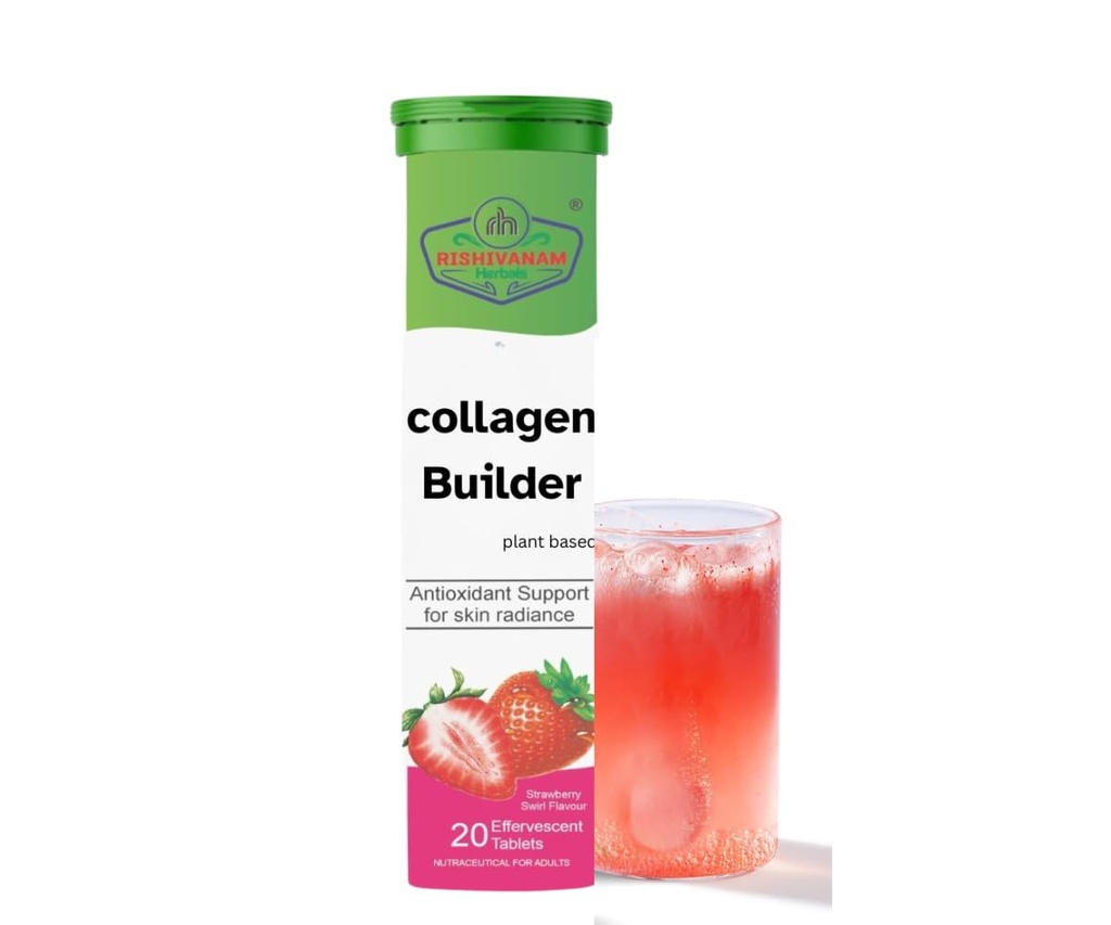 Collagen Builder, Strawberry Flavor, 20 Effervescent Tablets, Antioxidant Support for Skin Radiance