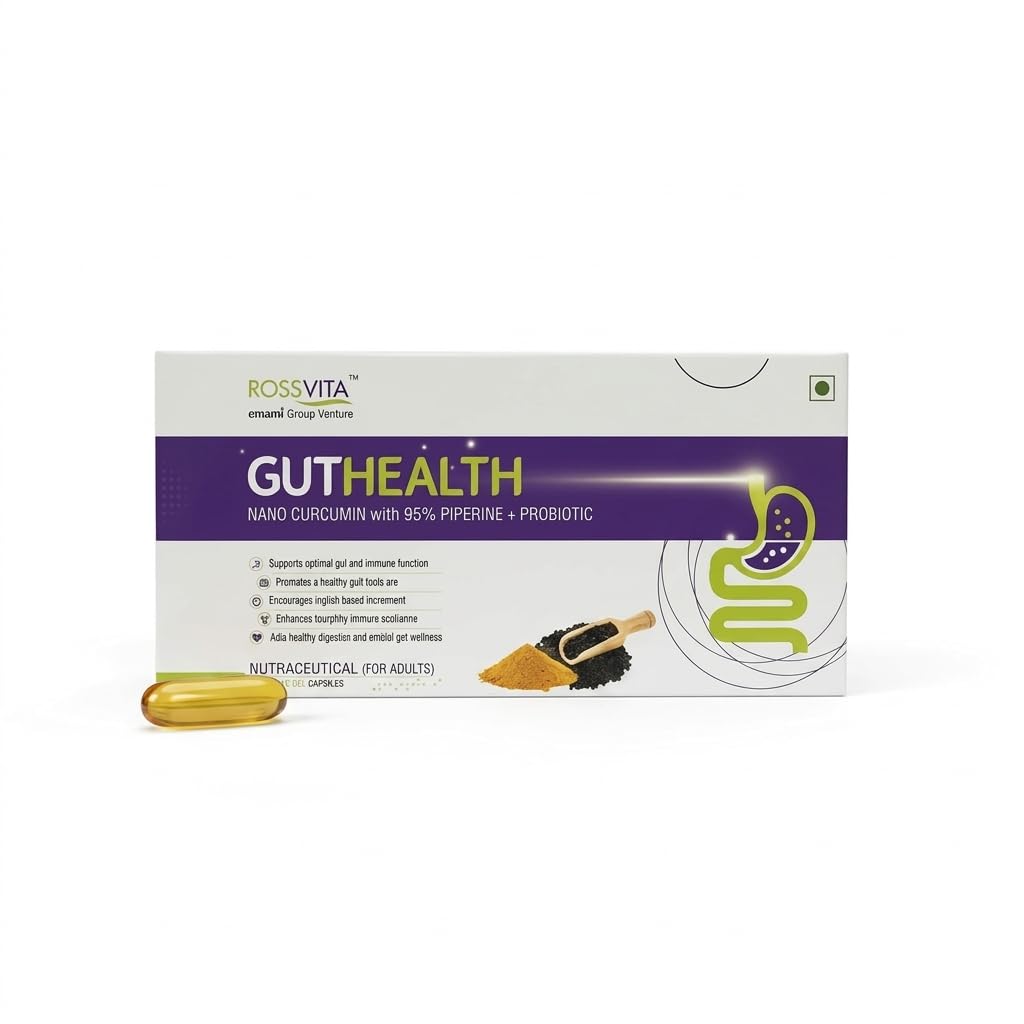 GutHealth Curcumin and Probiotic Capsules 15's | Supports Digestive Balance, Gut Wellness and Daily Digestive Care Supplement