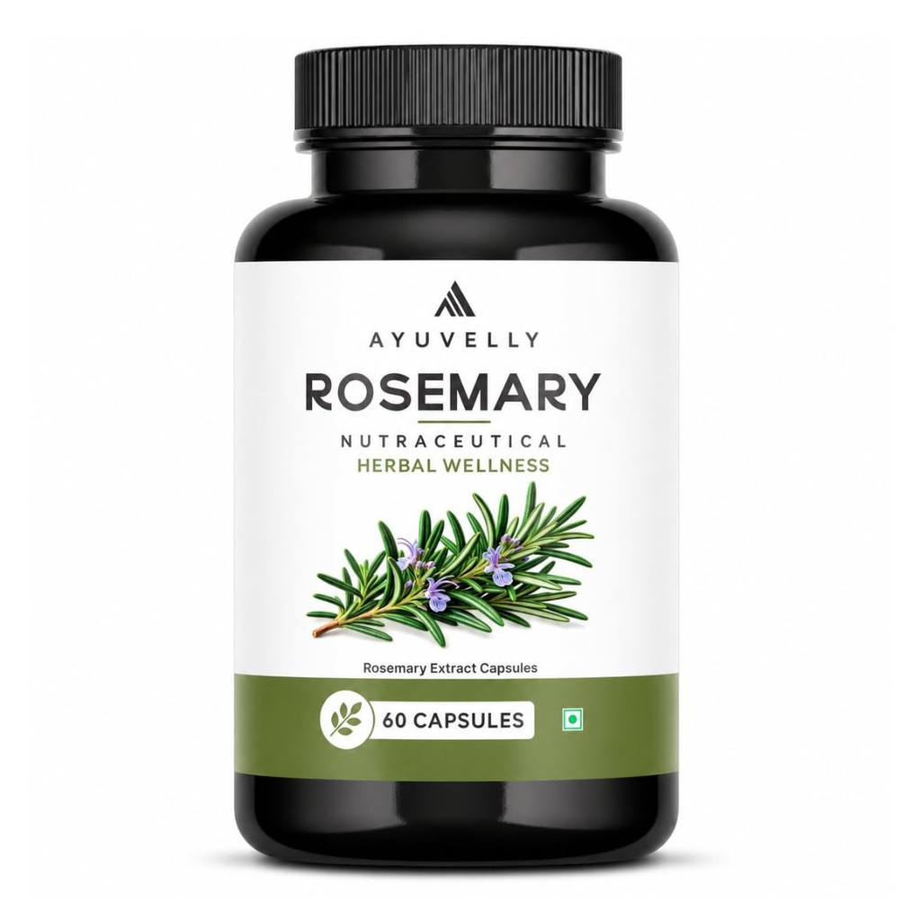 Rosemary Extract Capsules | Veg Capsules | Herbal Nutritional Supplement for Daily Wellness | 500 mg | 60 Capsules