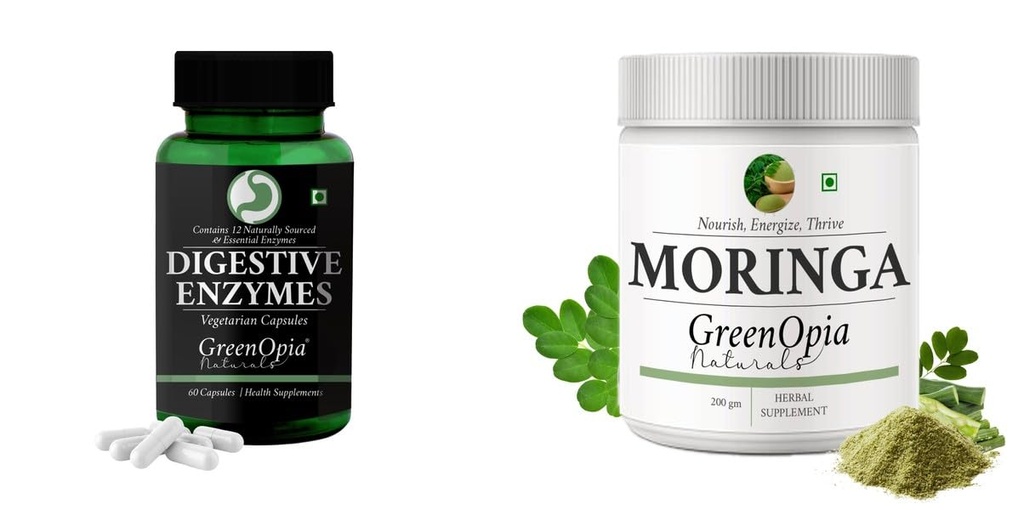 Digestive Enzymes Moringa Oleifera Powder Wellness Daily Vitality |60 CAPSULES