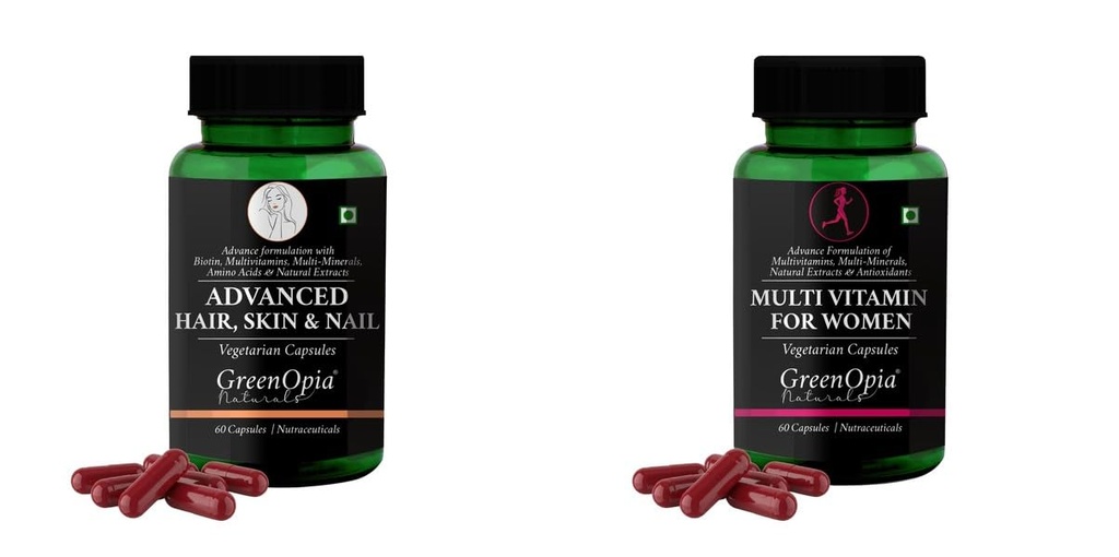 Advanced HSN (Hair, Skin Nails) Multivitamins For Women Wellness Daily Vitality |60 CAPSULES