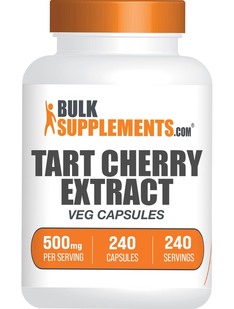 BulkSupplements.comタルトチェリーエキスカプセル - タルトチェリーサプリメント、タルトチェリーカプセル500mg - 抗酸化物質、グルテンフリー、給餌1カプセル、240ベジカプセル(1パック)
