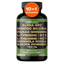 Gade栄養アルファGPC + Ginkgo Biloba + Panax Ginseng + L-チロシン、L-テアニン、ボコパモニーリ、Rhodiola Rosea、B12、MCT