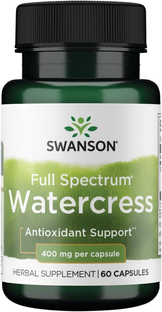 Swansonのフル スペクトラムのWatercress 400のミリグラム60のカプセル