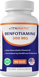 VitamaticのBenfotiamine 300のmg 90のベジタリアンのカプセル-また呼ばれた脂肪溶性のビタミンB1 (90の計算(1のパック)) (1本のびん)