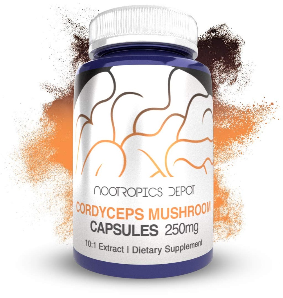 ノトropicsデポコーディセプキノコカプセル | 10:1 全果実ボディエキス | 250mg | 60カウント | コーディプスミリタリース