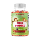 Vitamaticキッズプレバイオティックファイバーグミー - 余分な強度4g繊維 - ゼロシュガー追加 - 60ペクチンベースのグミー - 消化の健康と定期的なサポート