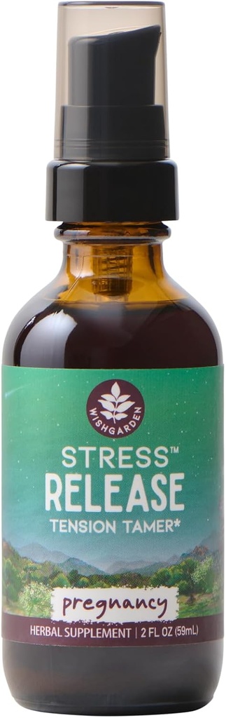 WishGarden Herbs Stress Release for Pregnancy - Natural Herbal Stress Relief Supplement with Lemon Balm & Chamomile, Adrenal Support for Pregnancy and Postpartum Promotes Relaxation and Calm, 2oz