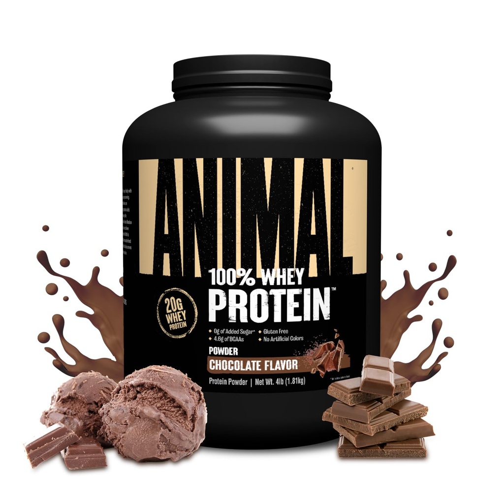 動物 100% の乳清蛋白質の粉 - プレワークアウトまたはポストのワークアウト、回復、または BCAA の分岐させたチェーン アミノの酸とのいつでも低い砂糖蛋白質のブーストの食事の取り替え–チョコレート、4 lb