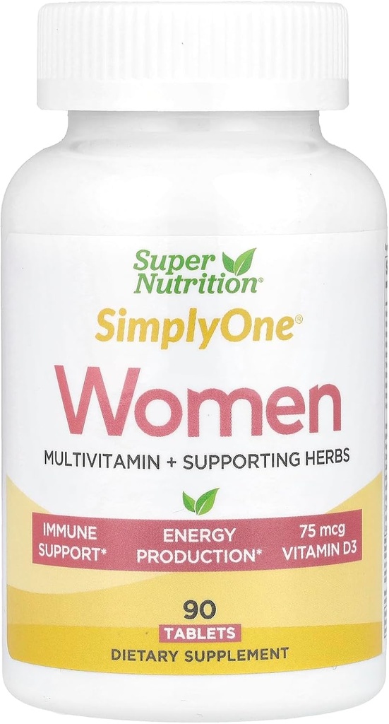 女性のためのSuperNutritionのSimplyOneの複数のビタミン、高周波、1日タブレット、90の計算