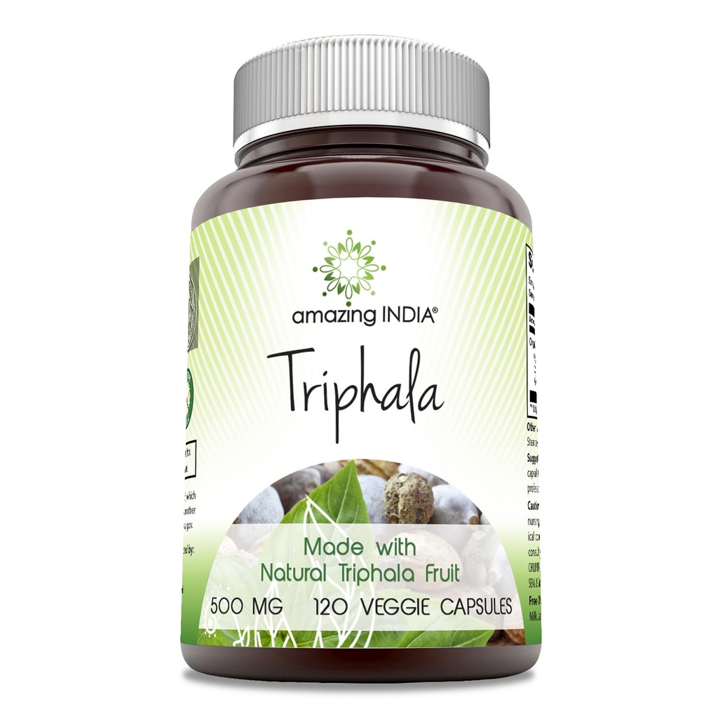 アメイジング・インディア ナチュラル トリップハラ サプリメント | 500 Mg / サービング | 120 Veggie Capsule | Non-GMO | グルテンフリー | アメリカ製