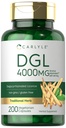 カルライルDGLデグリシリン酸リコライスカプセル | 200カウント | 4000mg | ベジタリアン・非GMO・グルテンフリー対応サプリメント