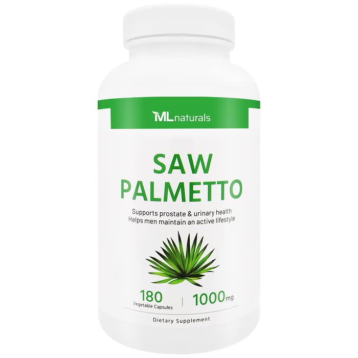 MLナチュラルズはパルメット1000mg 180野菜カプセルを見た。 プレミアム品質4:1抽出物。 前立腺、尿の健康、毛の成長および助けは毛損失、NSF-Certified及びcGMP-Compliantを防ぎます