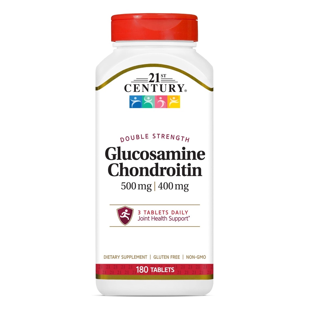 21stの世紀のグルコサミンのコンドロイチン500/400mg -二重強さのタブレット、180の計算