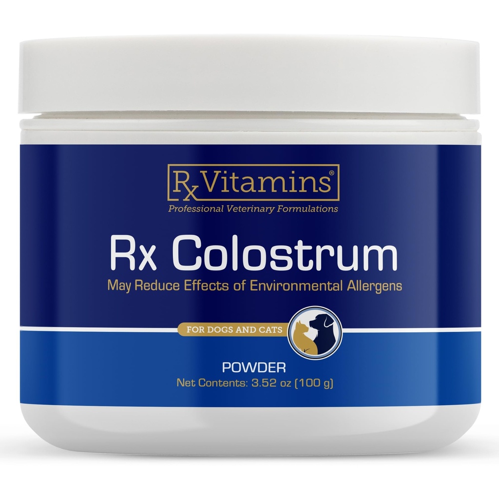 犬と猫のためのRxビタミンColostrum - 全牛のColostrumパウダー - 猫と犬のサプリメントの理想的な免疫サポート、消化の健康とアレルギーサポートを促進 - 3.52オンス(100g)
