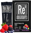 Re3 - Rehydrate - Replenish - 電解質の粉のパケットを回復して下さい。 砂糖、7 Cal、1.4カラブなし。 ビタミンとミネラルのベストミックス(ミックスベリー)