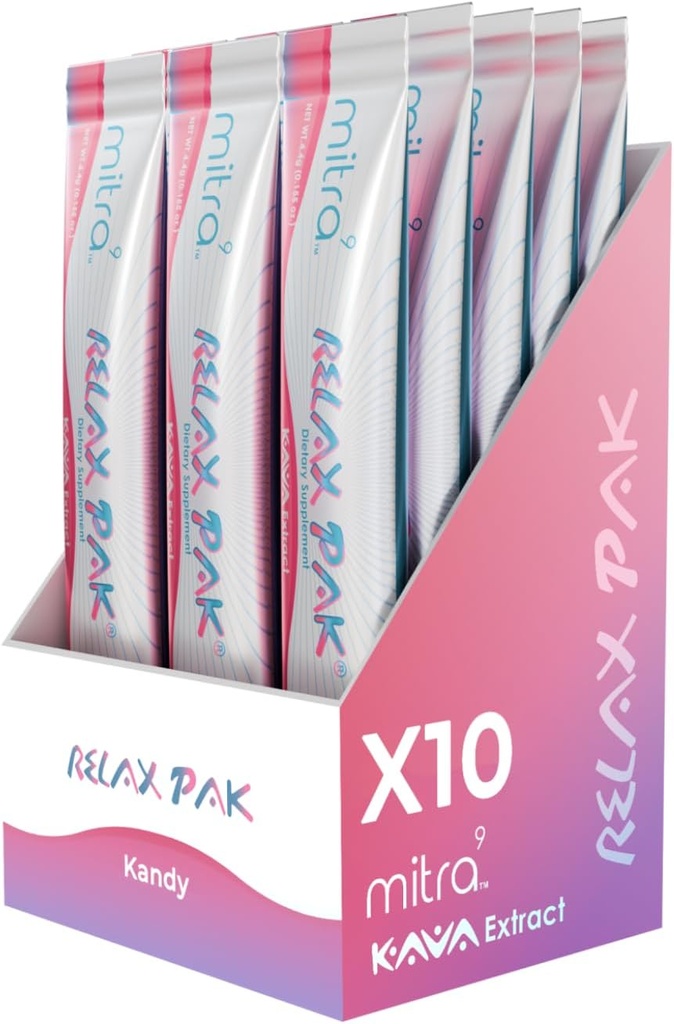 Mitra9カバパウダーリラクパック - キャンディーカバエキスパウダーパック | 気分増強剤 | プラントベース | 天然カルム&クラリティを促進 | 簡単オープンシングルサービングスティック (10)