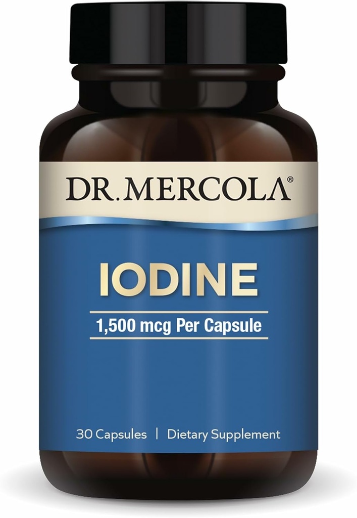 Mercola Iodine博士 - 1,500 mcg Iodide - 甲状腺機能と代謝機能をサポート - Licapsカプセル - 非GMO、グルテンフリー&大豆フリー - 30カプセル(30サービング)