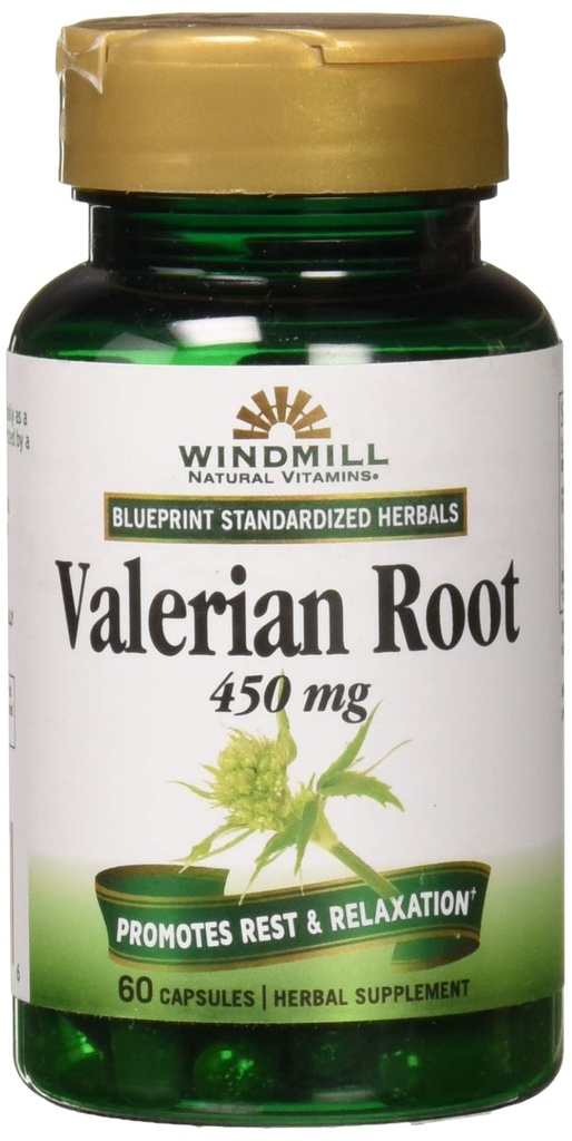 Valerian Root 450mgのエキス60はWindmillによっておおいます