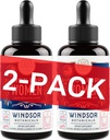 女性のためのWINDSOR BOTANICALSの液体鉄の補足 2-パック-葉酸、ビタミンC、貧血、月経、妊娠サポートのためのビーガン液体鉄の補足-低下のオレンジ味- 2x2oz