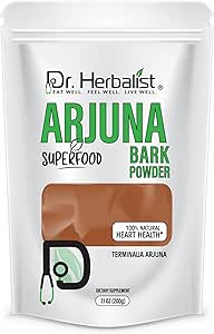DRのHerbalist Arjunaの粉- 200g - 100%の草、自然及び本物-心の健康のための草の粉-再封可能な袋