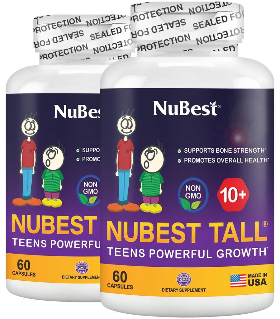 NuBest Tall 10 + - 高度な骨強度フォーミュラ - 免疫、健康的な開発と最適ウェルネスをサポート - 子供(10 +)と牛乳を毎日飲むティーン - パック2   2ヶ月の供給