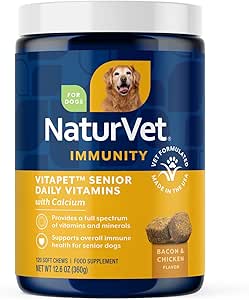 NaturVet VitaPetシニア毎日のビタミン犬はグルコサミンと補う - フルスペクトラムビタミン、ミネラル - 高齢者、アクティブ犬のための共同サポート - 120 Ct。 柔らかい咀嚼
