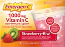 Emergen-C 1000mgビタミンC免疫サポートパウダーストロベリーキウイ30CTには、亜鉛、マンガン、7 Bビタミン、および学校エッセンシャルに戻る電解液が含まれています