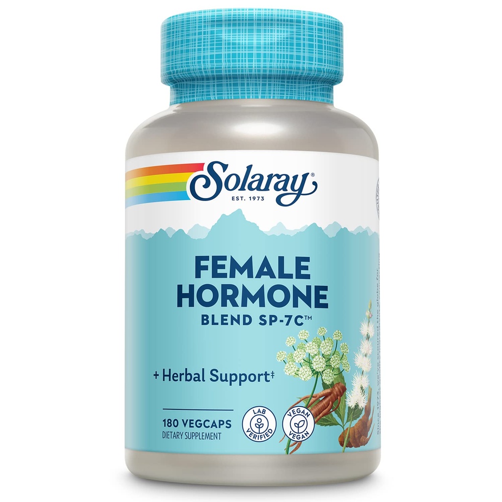 SOLARAY の女性のホルモンのブレンド SP-7C の草のブレンドは黒い Cohosh のドン キア、情熱の花、鋸の Palmetto、野生のヤム及び多く 180 VegCaps を含んでいます