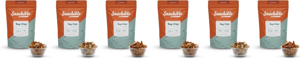Snackible Ragi Chips - Assorted Combo (Pack of 2 Each) - 3x165gm | Jalapeno, Peri Peri, Spiced | Gluten Free |Rich in Fibre| Source of Protein | No Added Preservatives