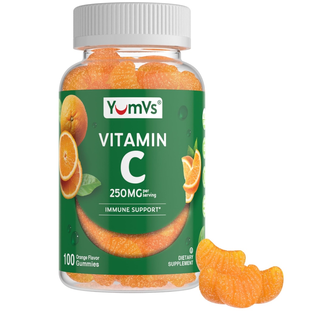 大人のためのビタミンCガミー - 250 mgのイミービタミンCガミー - VIT Cガミー - 免疫サポートサプリメント -オレンジ風味のコーシャ、ハラール、グルテンフリー (100カウント)