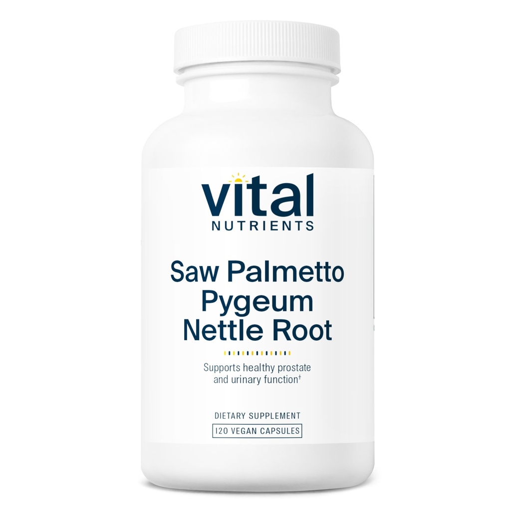Vital NutrientsはPygeum & Nettle Rootでパルメットを見た - ビーガンは男性のためにパルメットを見たヘルシーな前立腺機能をサポートしています* - グルテン、酪農場、大豆無料 - 120カプセル