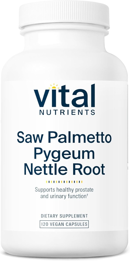 Vital NutrientsはPygeum & Nettle Rootでパルメットを見た - ビーガンは男性のためにパルメットを見たヘルシーな前立腺機能をサポートしています* - グルテン、酪農場、大豆無料 - 120カプセル