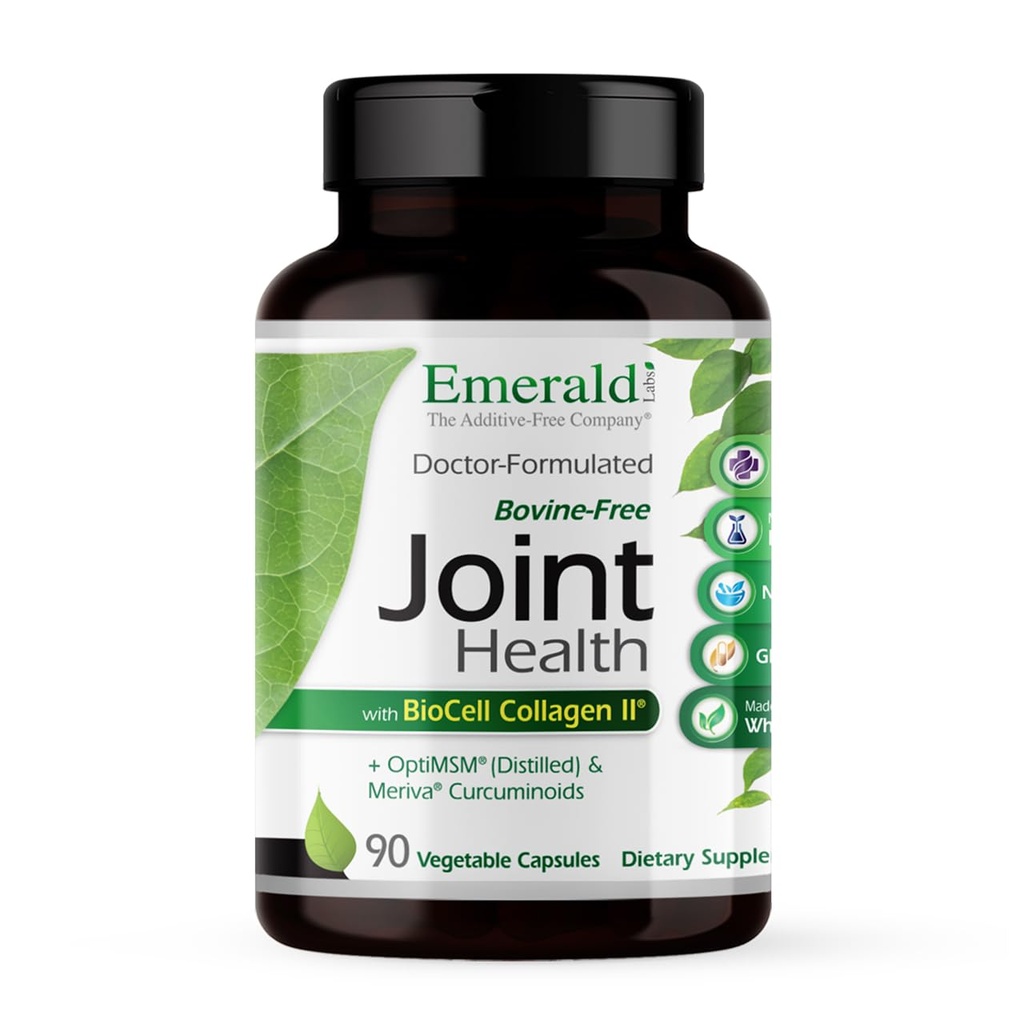 EMERALD LABS 共同健康 - バイオセル II コラーゲン、OptiMSM、グルコサミン、メリバ ターメリック クルミノイド及び多く - 共同健康、移動性及び柔軟性サポート* - 90 野菜カプセル(30 日の供給)