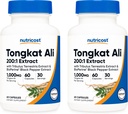 Nutricost トンカット アリ 1,000 mg, 60 キャップ (2 ボトル) - 30 ボトルあたりのサービング, Veggie キャップ, 非GMO, グルテンフリー