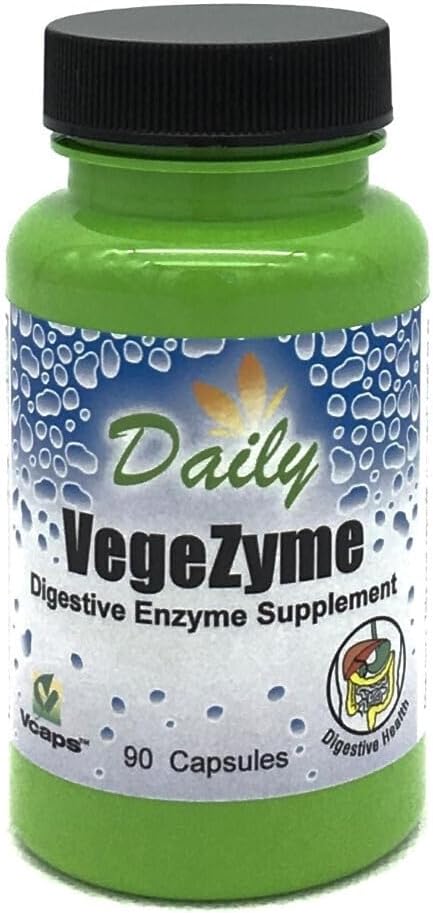 Daily Manufacturing VegeZyme™ Vegetarian Digestive Enzymes (Amylase, Lactase, Protease, Lipase, Cellulase, Bromelain & Papaya)