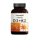 NatureBellのビタミンD3 K2-240のSoftgels - 5,000のIUのビタミンD3及び100mcgのビタミンK2 MK-7 - バージンのココナッツ オイル-骨、中心及び免疫の健康サポート* - Duo-Ackの方式