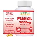 SHIFAA NUTRITION ハラールフィッシュオイル 2000mg Softgels with 360mg EPA & 240mg DHA. 100 ワイルドキャッチ&非GMOオメガ 3 ハート&脳の健康のためのソフトジェル. ブルプレス、簡単に飲みやすい魚油オメガ3サプリメント