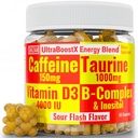 SHIZAM Taurine 1000mgカフェイン150mgエネルギーGummies w D-3 B-12 Bの複雑なイノシトール、ゲルのゲルのゲルのビタミンの飲み物のカプセルの飲み物の打撃の咀嚼の丸薬の粉Altのランニング ランナーの補足の補足
