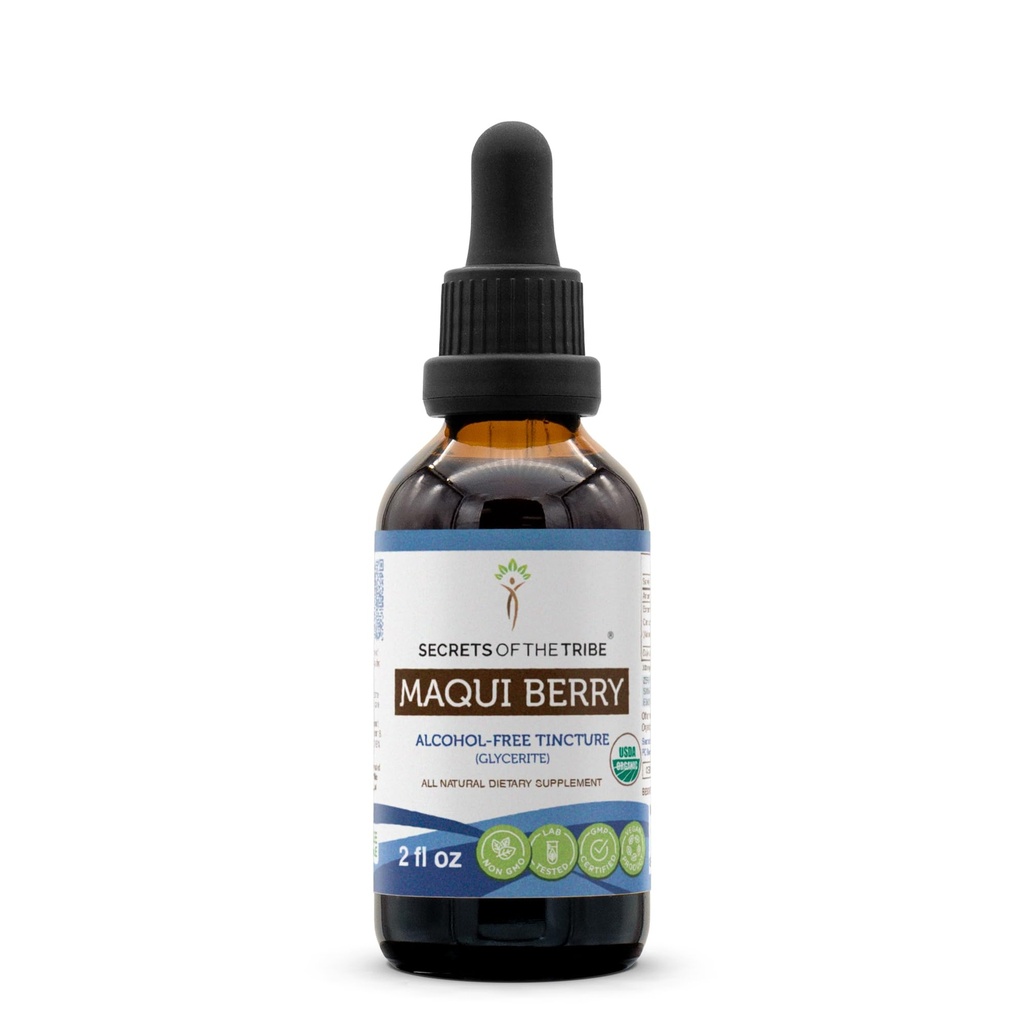 Tribe Maqui Berry USDA Organic Tinctureアルコールフリー液体エキス、Maqui Berry(Aristotelia chilensis)ドライベリー(2FL OZ)の秘密