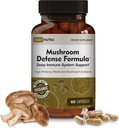 DailyNutraキノコ防衛フォーミュラ - 免疫サポートサプリメント  有機マッシュルーム、お湯抽出 - Reishi、Chaga、Maitake、シイタケ&トルコテール(60カプセル)