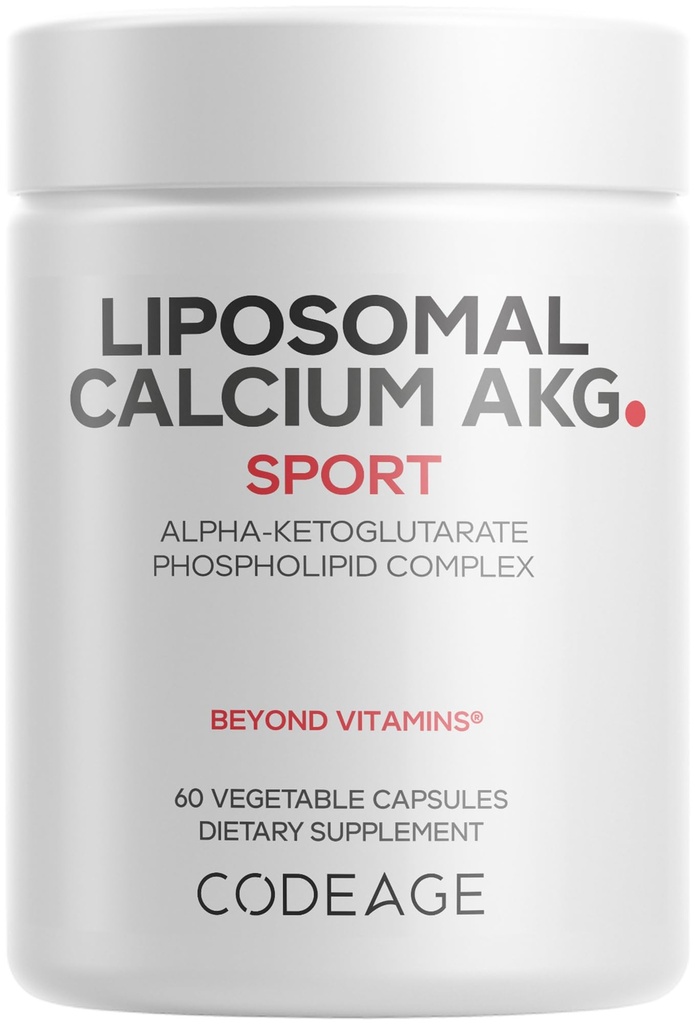 Codeage Liposomal Calcium AKG サプリメント - Calcium Alpha-Ketoglutarate - 2-Month Supply - Liposomal Delivery - 1 カプセル/サービング - 非GMO、グルテンフリー - 60 カプセル
