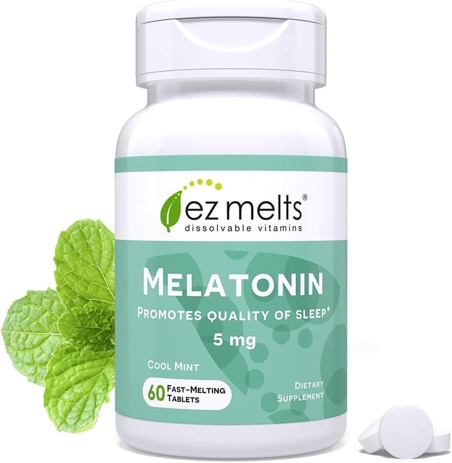 EZの溶解の分解性Melatonin、5のmgの砂糖なし、2か月の供給、涼しいミント風味を付けられる- 1のパック